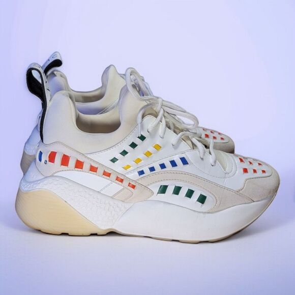 Stella McCartney Eclypse Interwoven Rainbow Dad Shoes - Picture 2 of 10